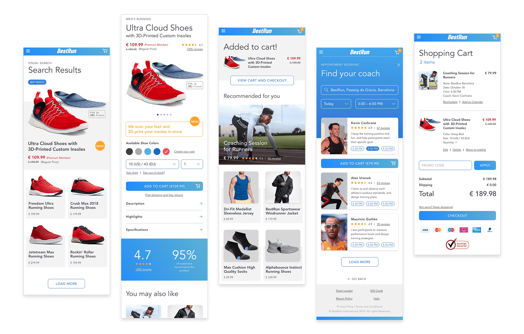High fidelity screens for the shopper experience